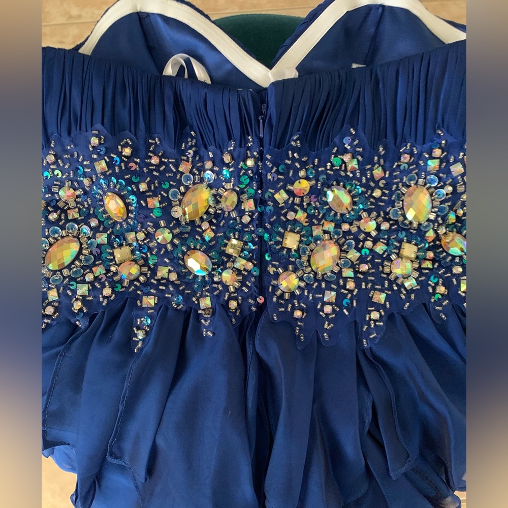 Royal Blue Dress Rhinestone - Picture 4 of 4